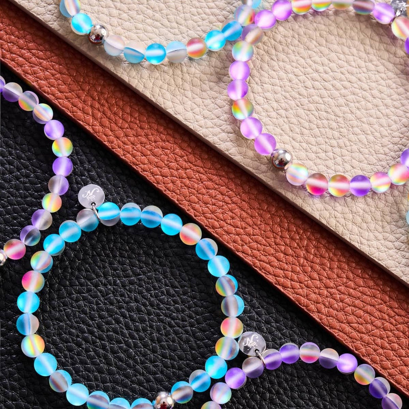 Orchid Fire | Silver | Mermaid Glass Bead Bracelet