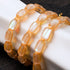 Peach | Gold | Mermaid Glass Pebble Macrame Bracelet