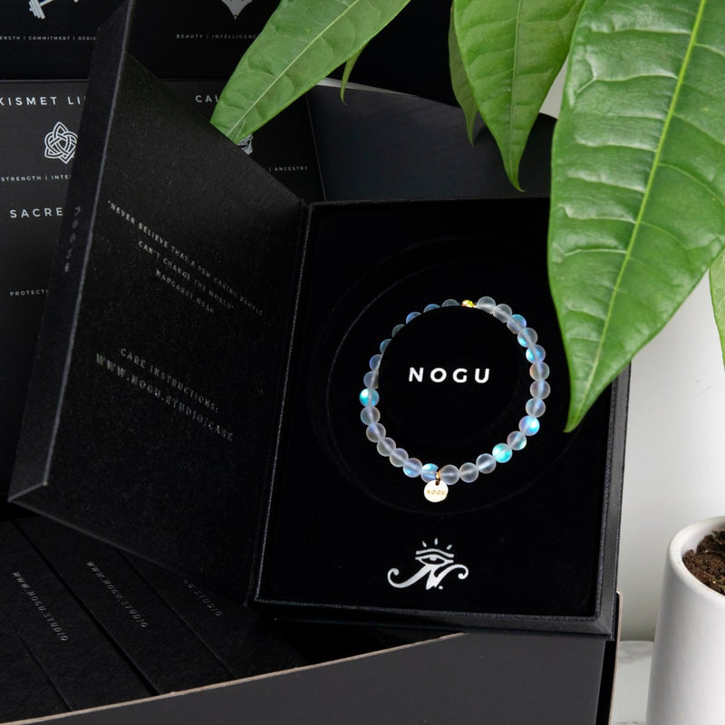 Rainbow White | Gold | Mermaid Glass Bead Bracelet