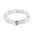 Rainbow White | Silver | Mermaid Glass Statement Bracelet