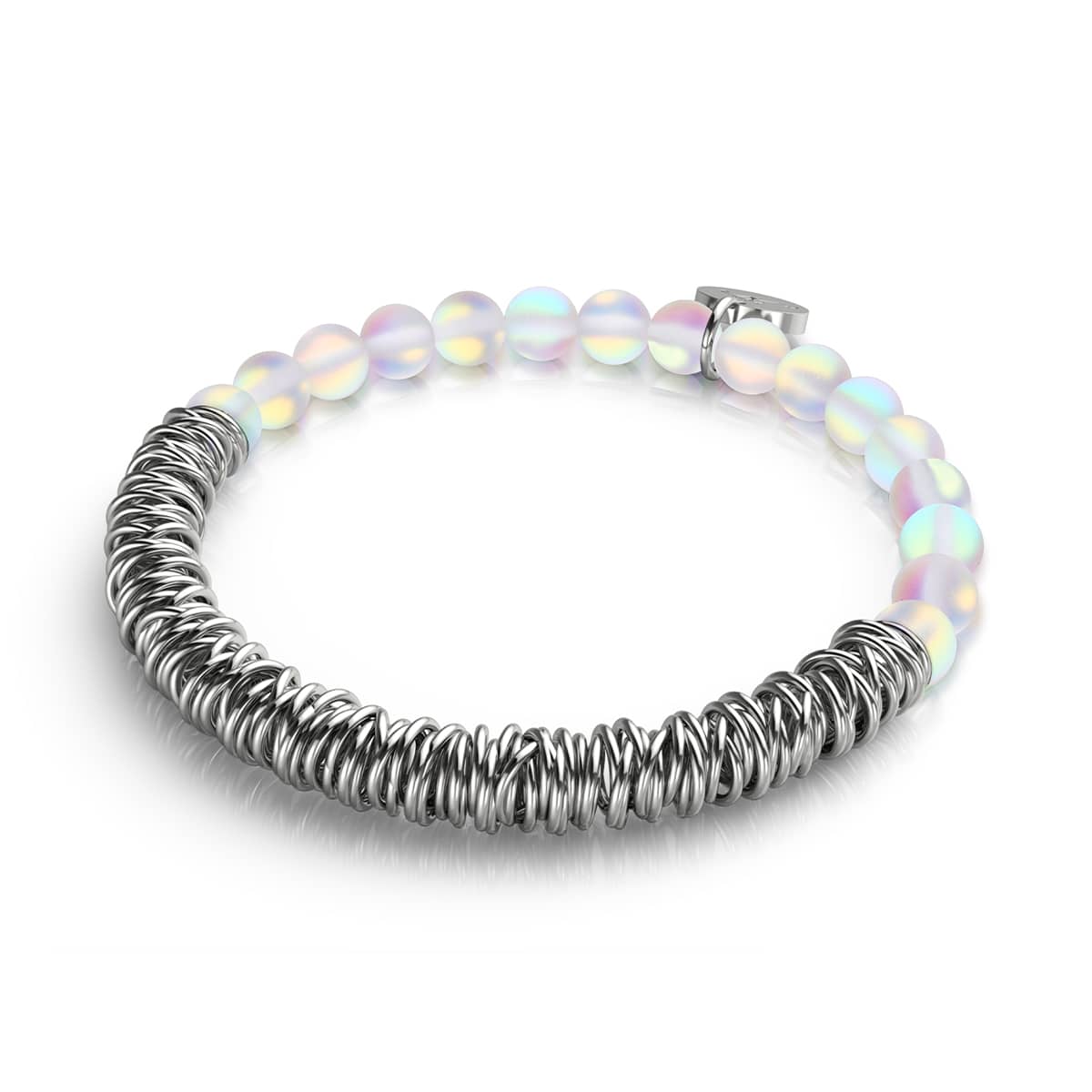 Rainbow White | Silver | Mermaid Glass x Links of Love Bracelet