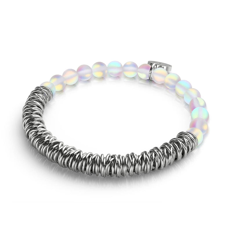 Rainbow White | Silver | Mermaid Glass x Links of Love Bracelet