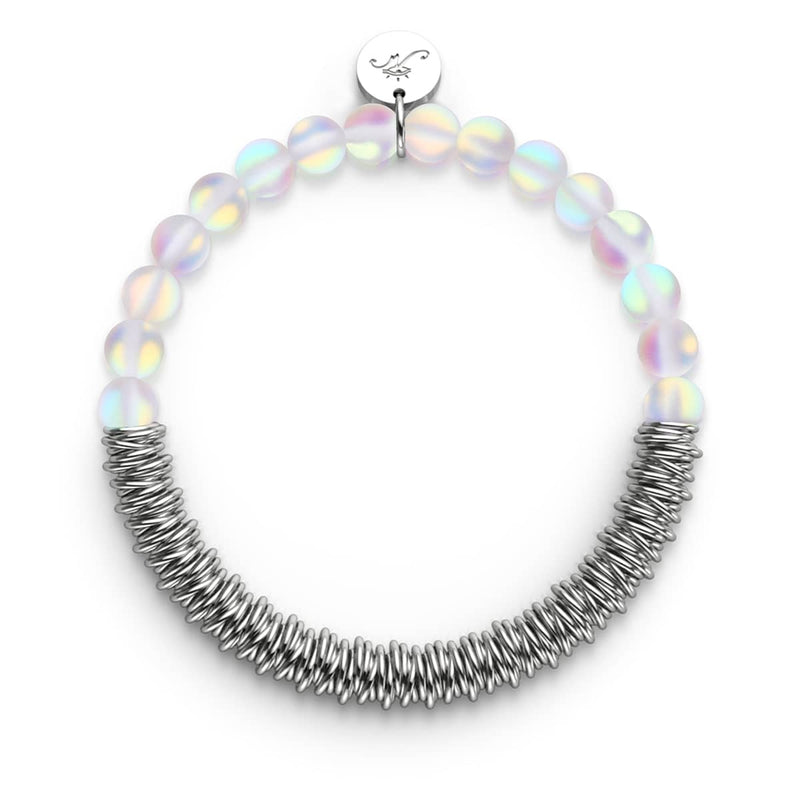 Rainbow White | Silver | Mermaid Glass x Links of Love Bracelet