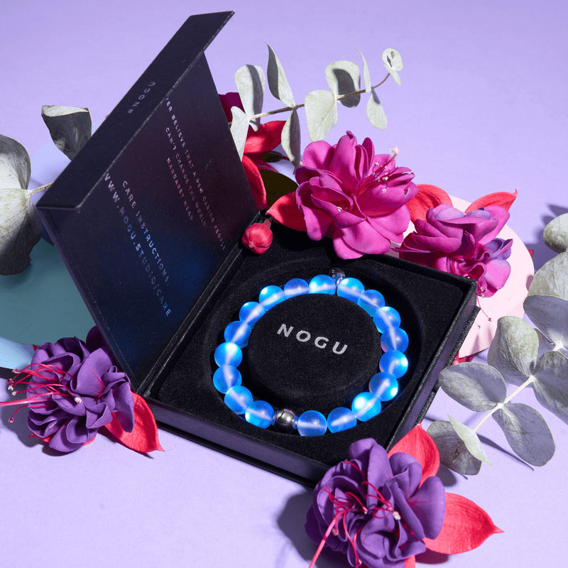 Sapphire | Silver | Mermaid Glass Statement Bracelet