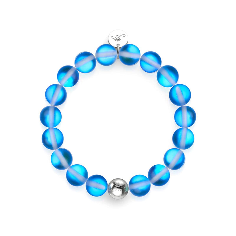 Sapphire | Silver | Mermaid Glass Statement Bracelet