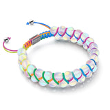 Spectrum | Rainbow White | Double Mermaid Glass Bracelet