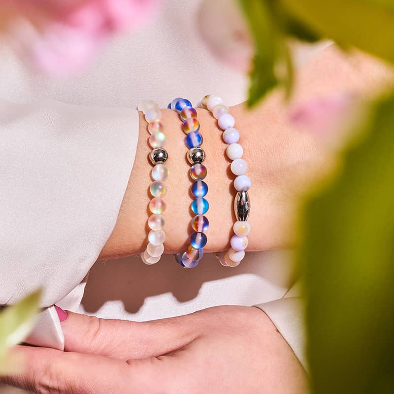 Unicorn Blue | Silver | Mermaid Glass Bead Bracelet