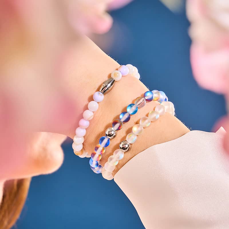 Unicorn Blue | Silver | Mermaid Glass Bead Bracelet