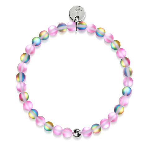 Unicorn Pink | Silver | Mermaid Glass Bead Bracelet