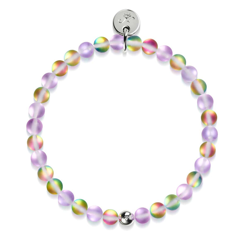 Unicorn Purple | Silver | Mermaid Glass Bead Bracelet