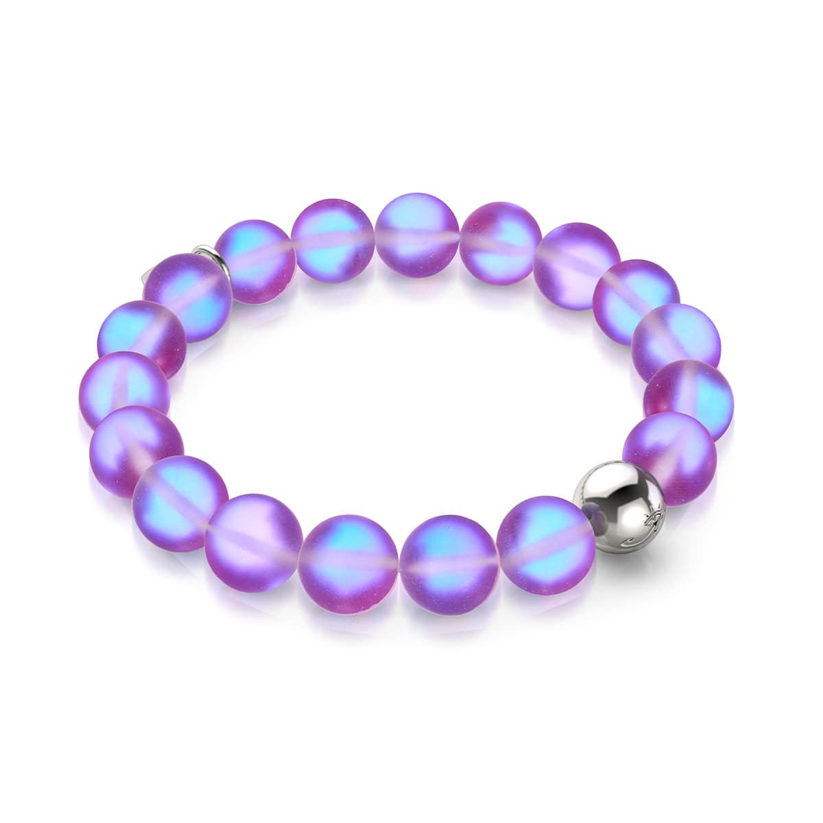 Violet | Silver | Mermaid Glass Statement Bracelet