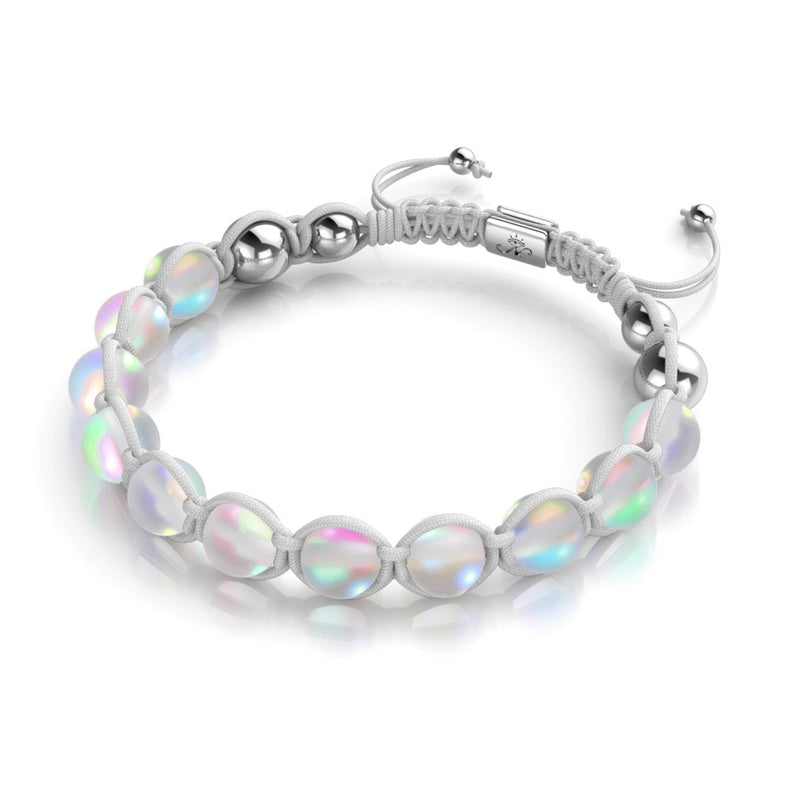 White | Rainbow White | Silver | Mermaid Glass Charmballa Bracelet