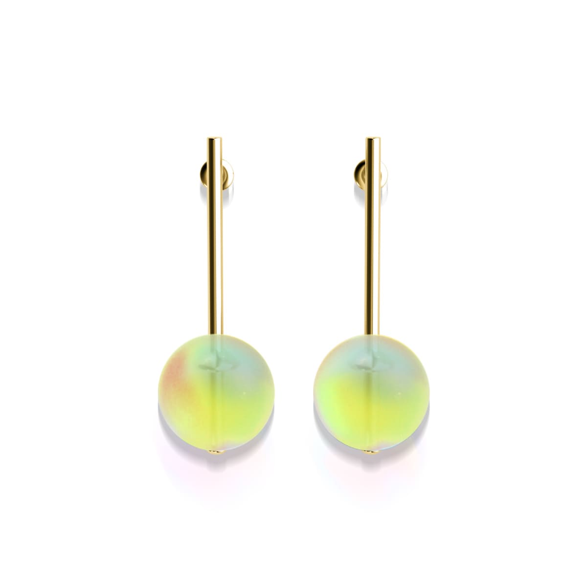 Canary | .925 Sterling Gold Vermeil | Mermaid Glass Drop Earrings