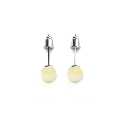 Canary | .925 Sterling Silver | Mermaid Glass Mini Stud Earrings