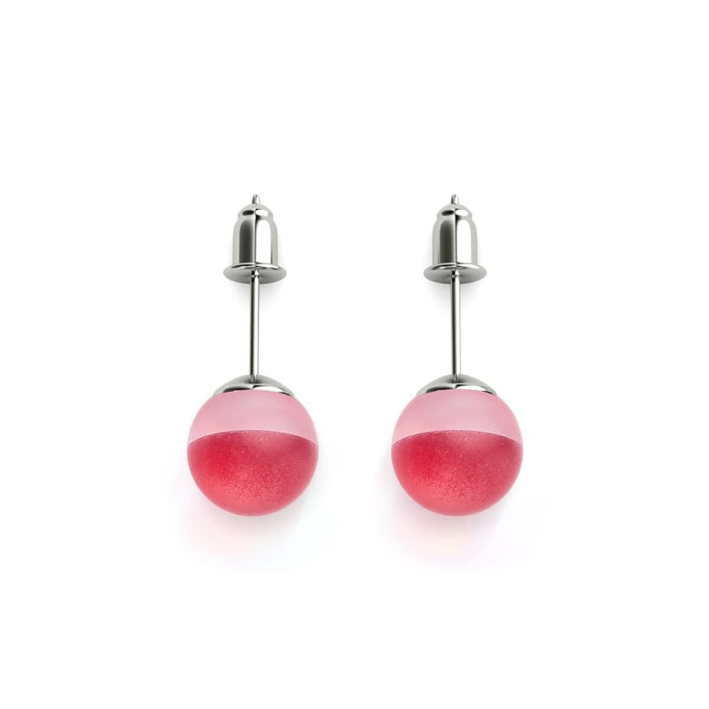 Dark Vermillion | .925 Sterling Silver | Mermaid Glass Stud Earrings