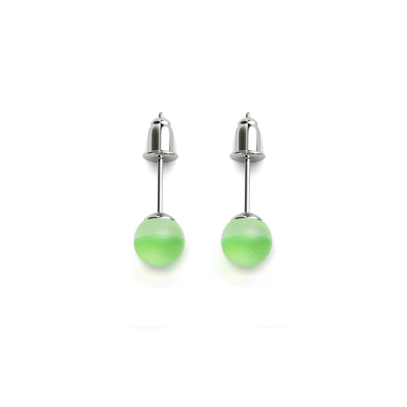 Emerald | .925 Sterling Silver | Mermaid Glass Mini Stud Earrings