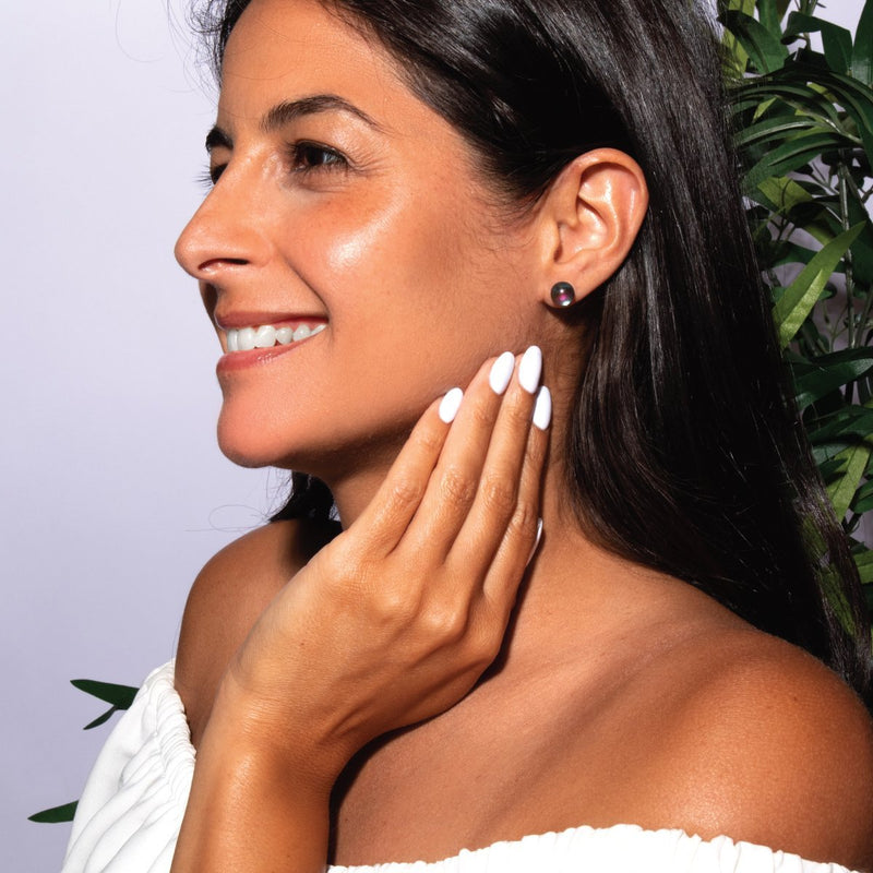 Grey | .925 Sterling Silver | Mermaid Glass Stud Earrings