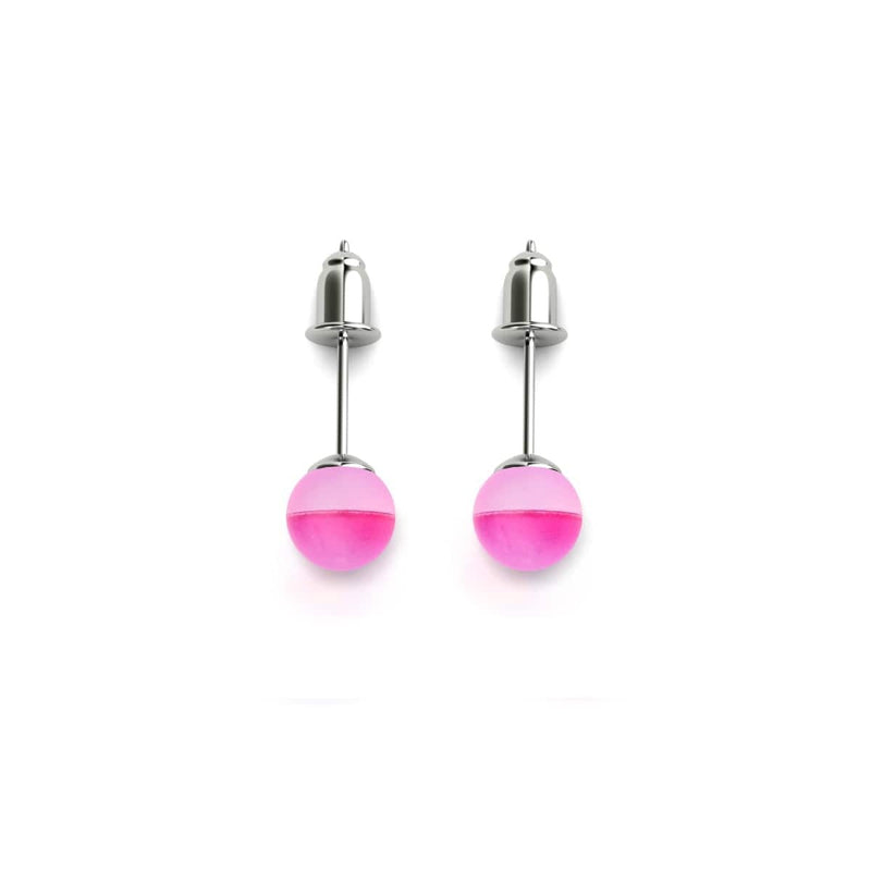 Magenta | .925 Sterling Silver | Mermaid Glass Mini Stud Earrings