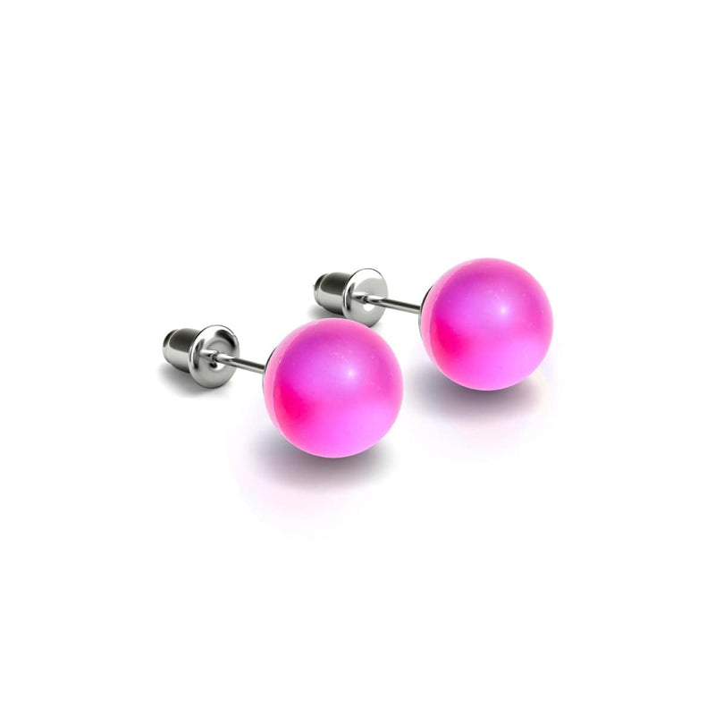 Magenta | .925 Sterling Silver | Mermaid Glass Stud Earrings