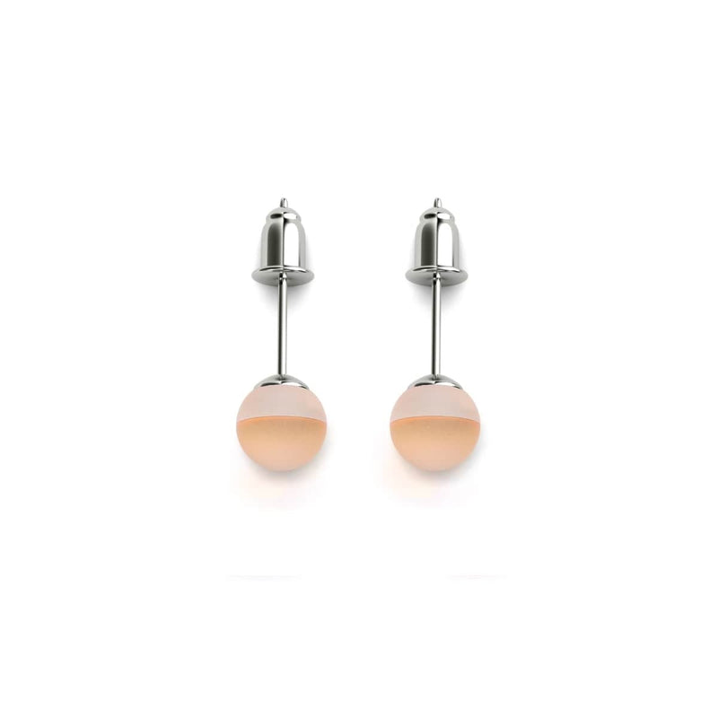 Peach | .925 Sterling Silver | Mermaid Glass Mini Stud Earrings