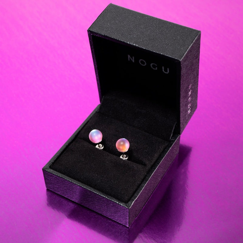 Pink | .925 Sterling Silver | Mermaid Glass Mini Stud Earrings
