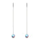 Rainbow White | .925 Sterling Silver | Mermaid Glass Chain Drop Threader Earrings