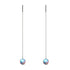 Rainbow White | .925 Sterling Silver | Mermaid Glass Chain Drop Threader Earrings