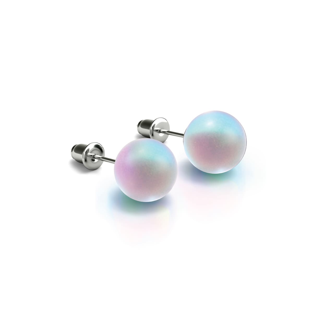 Rainbow White | .925 Sterling Silver | Mermaid Glass Stud