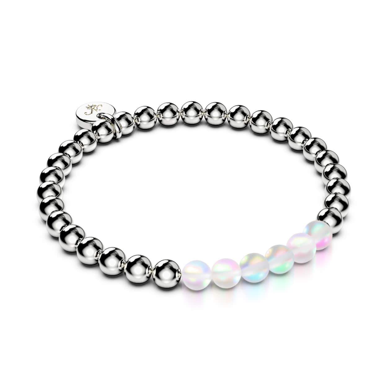 Rainbow White | Silver | Mermaid Glass Expression Bracelet