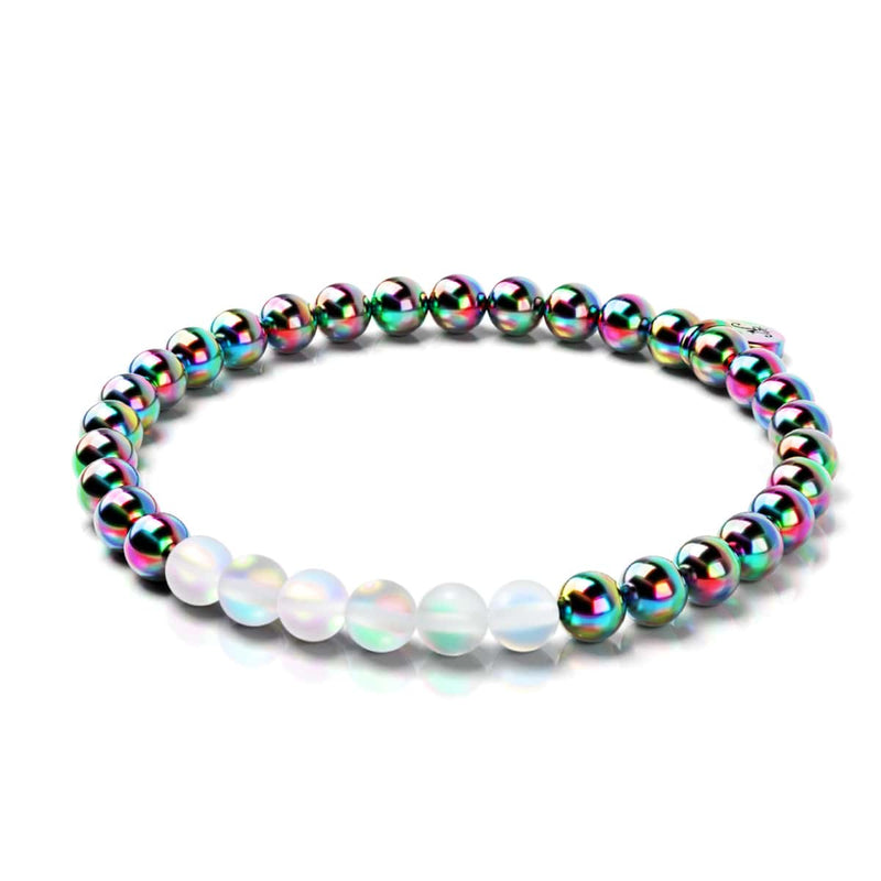Rainbow White | Unicorn Silver | Mermaid Glass Expression Bracelet