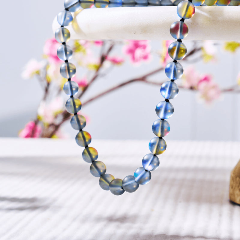 Grey | Silver | Mermaid Glass Knotted Necklace