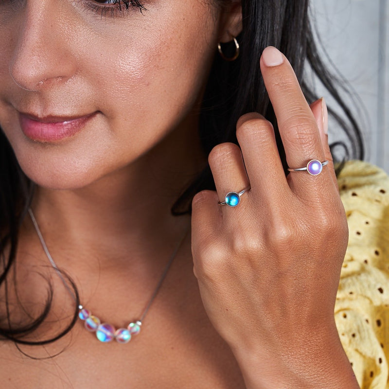 Grey | .925 Sterling Silver | Mermaid Glass Ring