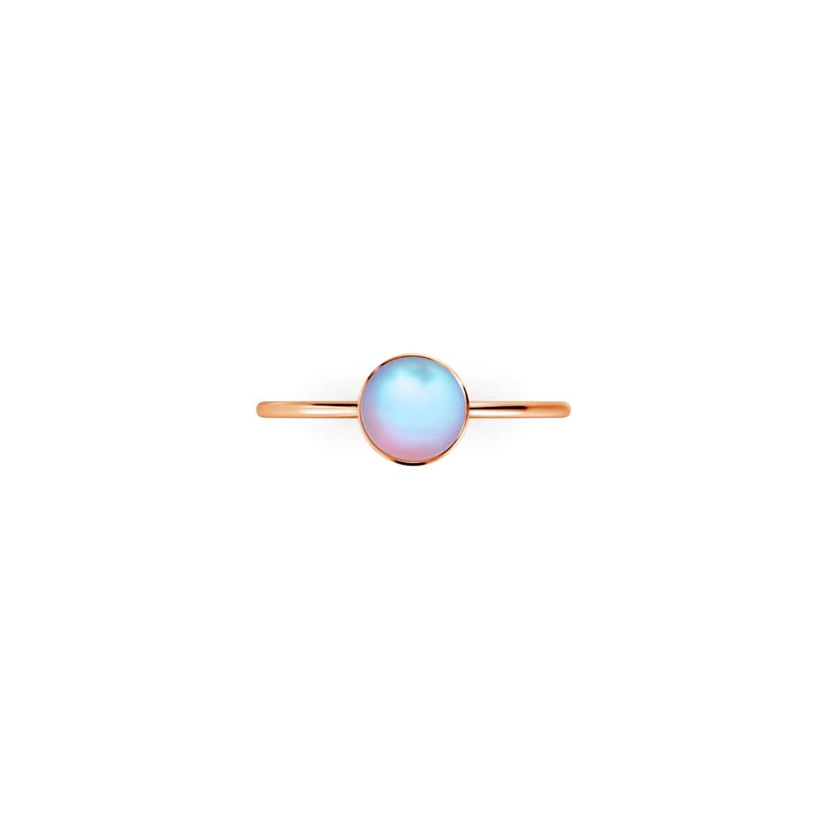 Rainbow White | Rose Gold Vermeil | Mermaid Glass Ring