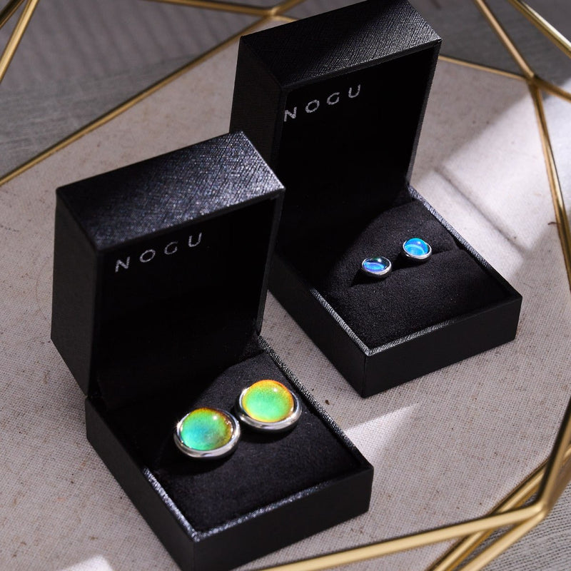 Chromata | 12mm Mood Stone Cabuchon Earrings