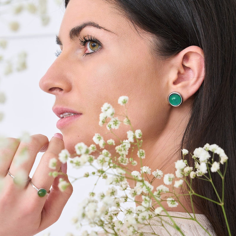 Chromata | 12mm Mood Stone Cabuchon Earrings