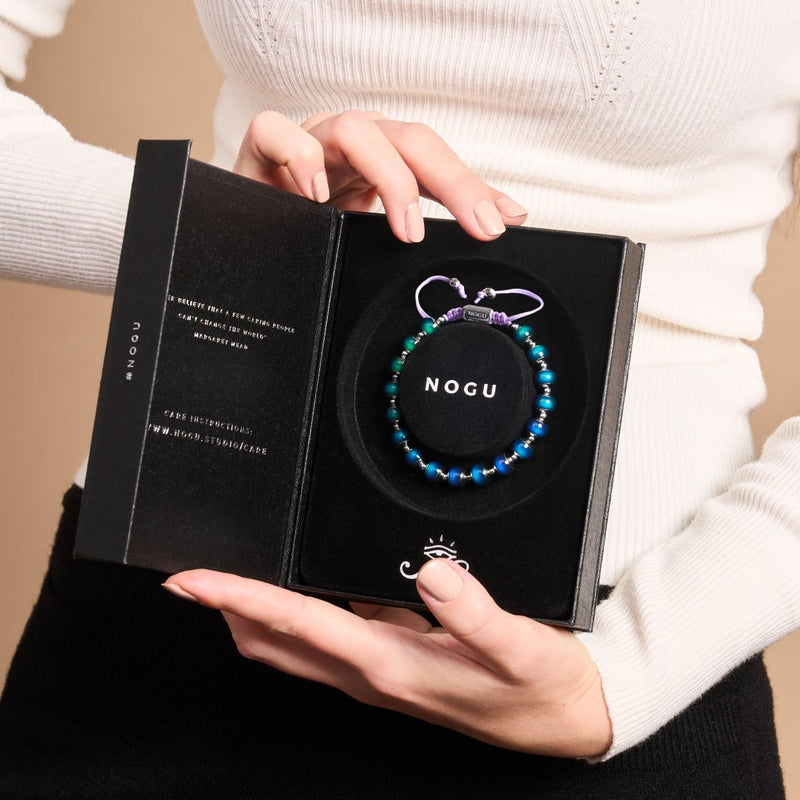 Chromata | Silver x Lilac | Mood Stone Charm Bracelet