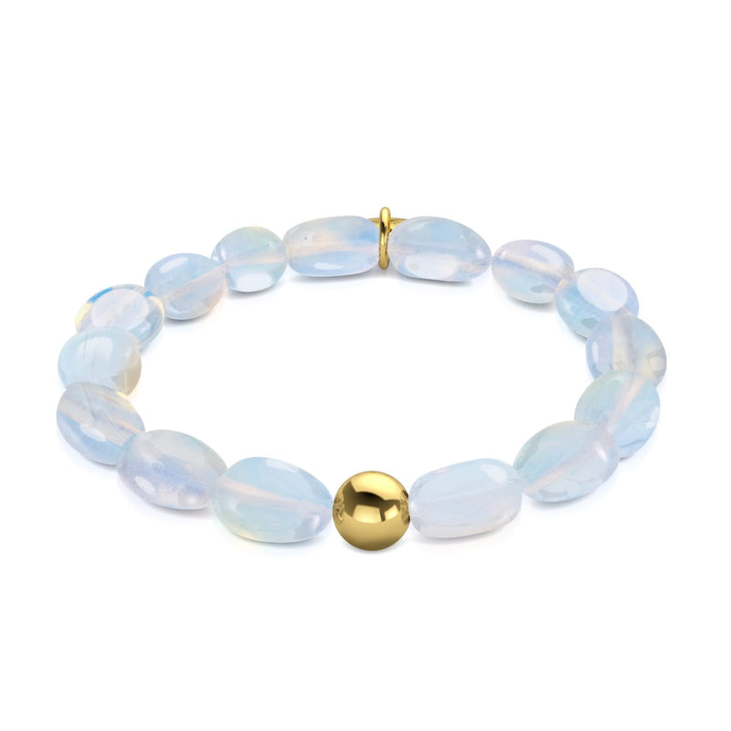 Opal Moonstone x .925 Sterling Gold Vermeil | Pebble Bracelet