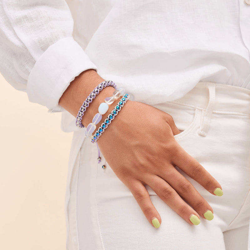 Opal Moonstone x .925 Sterling Silver | Pebble Bracelet