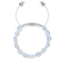 Silver x White | Opal Moonstone Pebble Macrame Bracelet