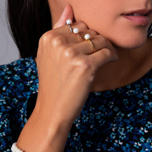 Rose Gold Vermeil | Natural Pearl Ring
