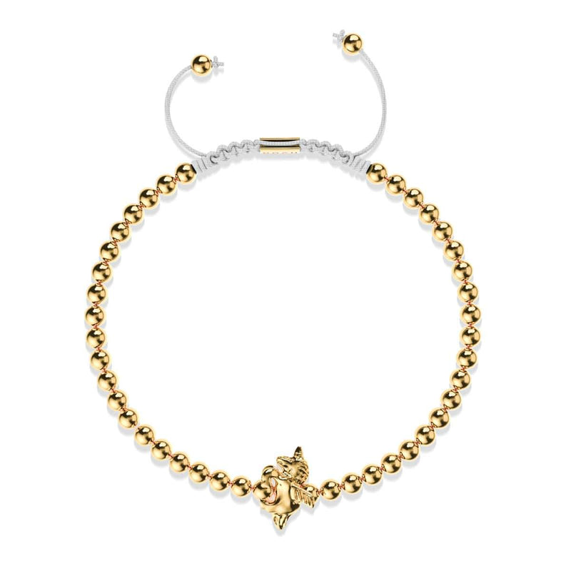 Pegasus | 18k Gold | Winged Unicorn Macrame Charm Bracelet