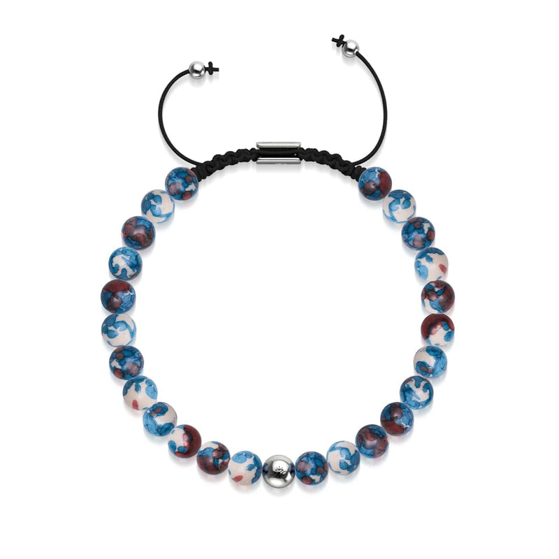 Picasso Porcelain Macrame Bracelet | Chocolate Sapphire