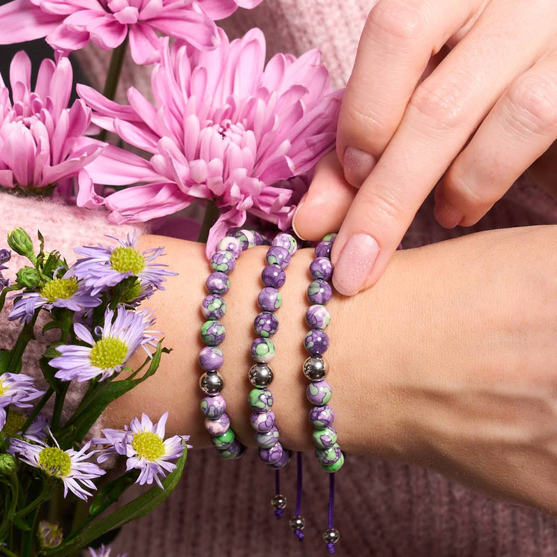 Picasso Porcelain Macrame Bracelet | Grape