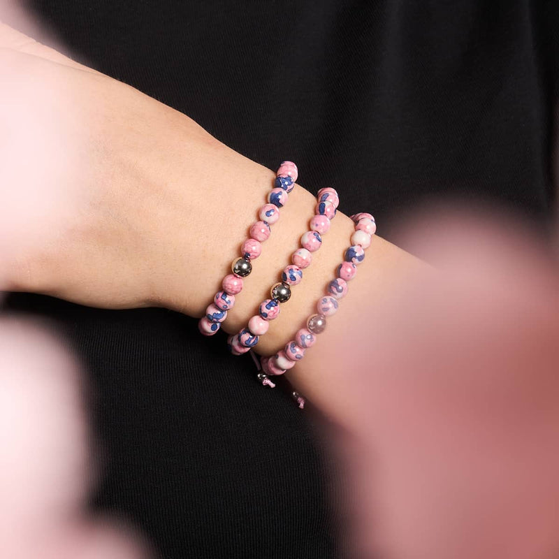 Picasso Porcelain Macrame Bracelet | Piglet Blue