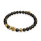 Mini Pixiu Feng Shui Bracelet | CARBON Element | Black Agate x 18k Gold