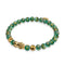 Mini Pixiu Feng Shui Bracelet | EARTH Element | Green Agate x 18k Gold