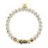 Mini Pixiu Feng Shui Bracelet | GOLD Element | White Agate x 18k Gold