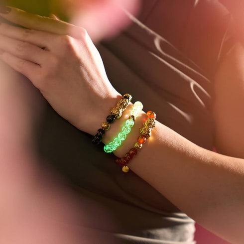 Pixiu Feng Shui Bracelet | CARBON Element | Black Agate x 18k Gold