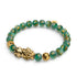 Pixiu Feng Shui Bracelet | EARTH Element | Green Agate x 18k Gold