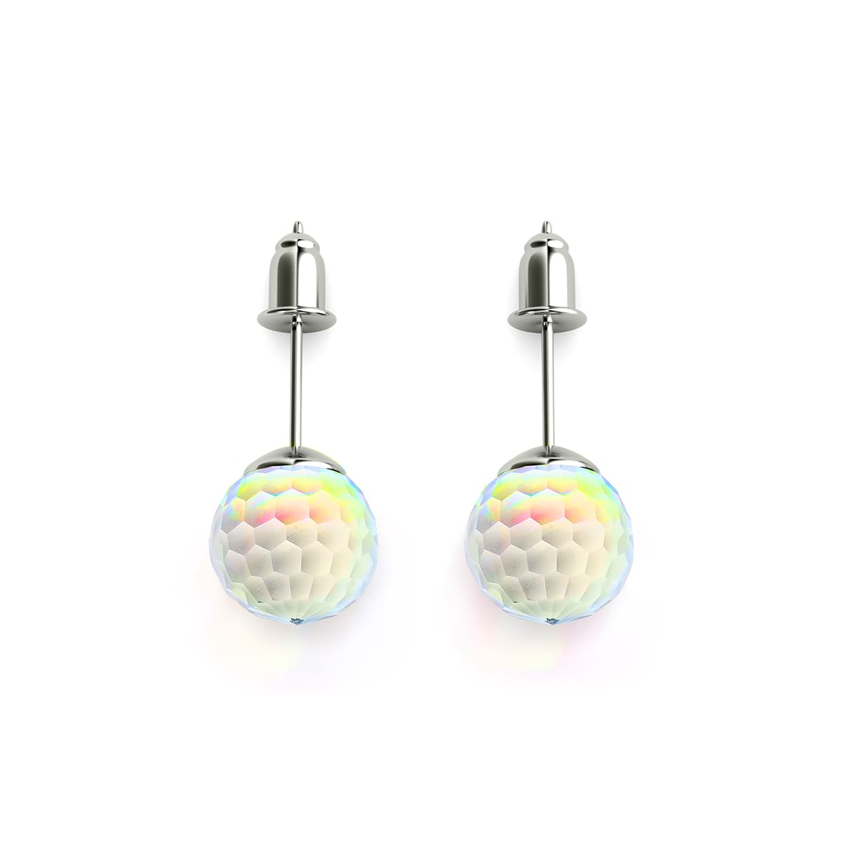 Rainbow White | .925 Sterling Silver | Prisma Stud Earrings